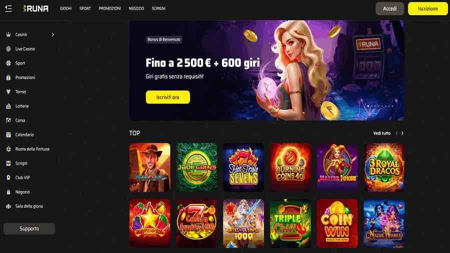9. Runa Casino – 100 Giri Gratuiti su Triple Chili